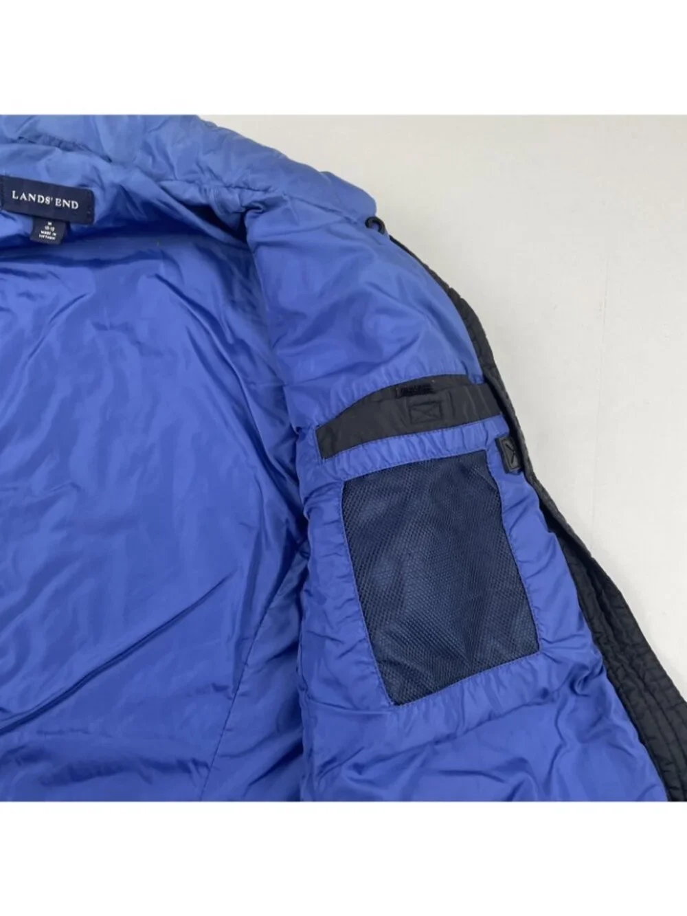 Lands End Diamond Quilted Full Zip Vest Women's M 10-12 Primaloft Insulation